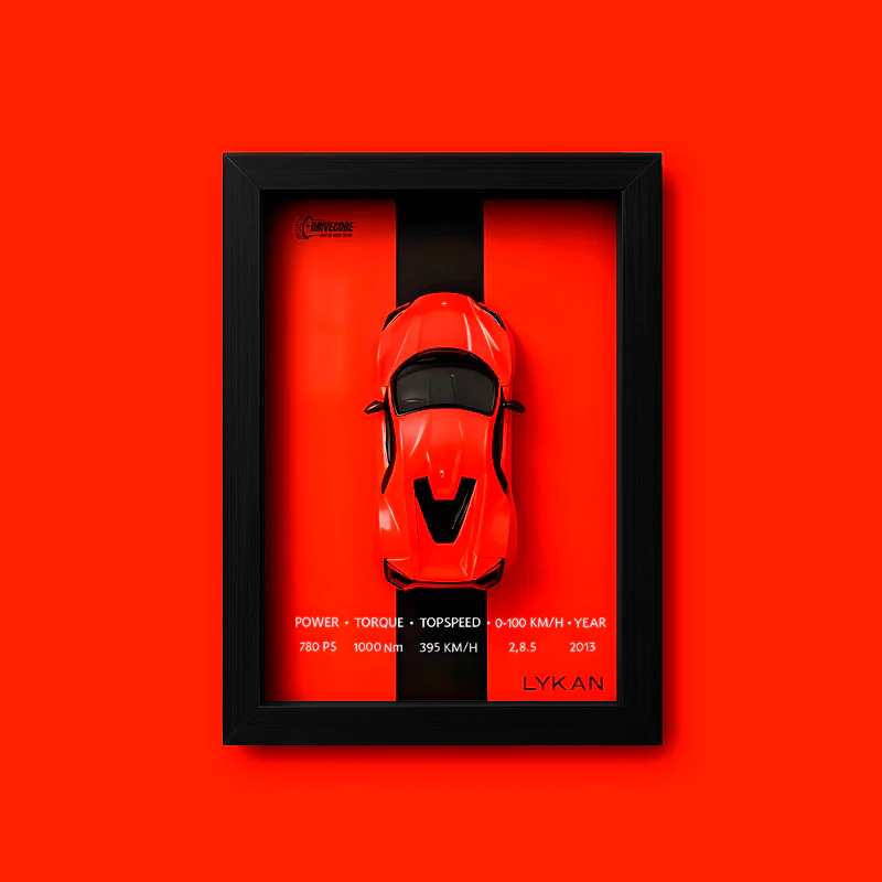 RetroDrive™ 1:32 Çerçeveli Dekor Diecast Metal Spor Araba Modeli