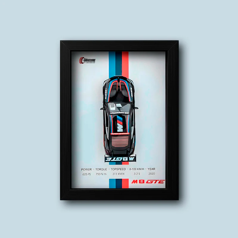 RetroDrive™ 1:32 Çerçeveli Dekor Diecast Metal Spor Araba Modeli