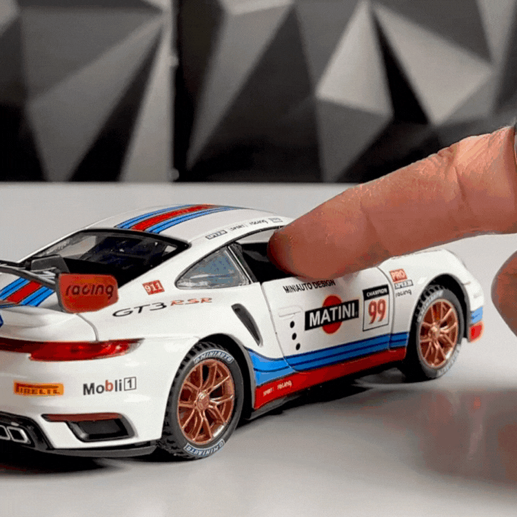 RetroDrive™ 1:32 Çerçeveli Dekor Diecast Metal Spor Araba Modeli