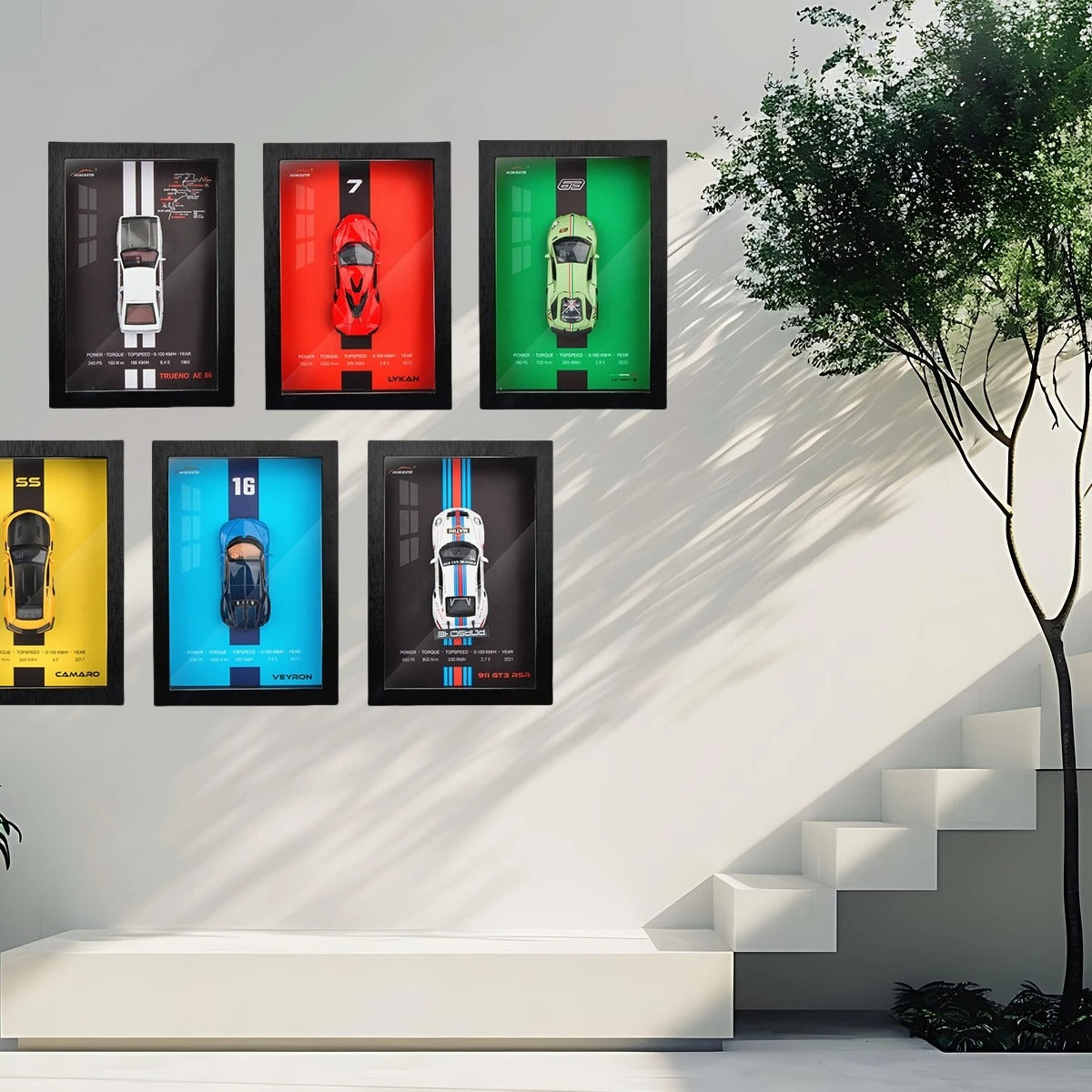 RetroDrive™ 1:32 Çerçeveli Dekor Diecast Metal Spor Araba Modeli
