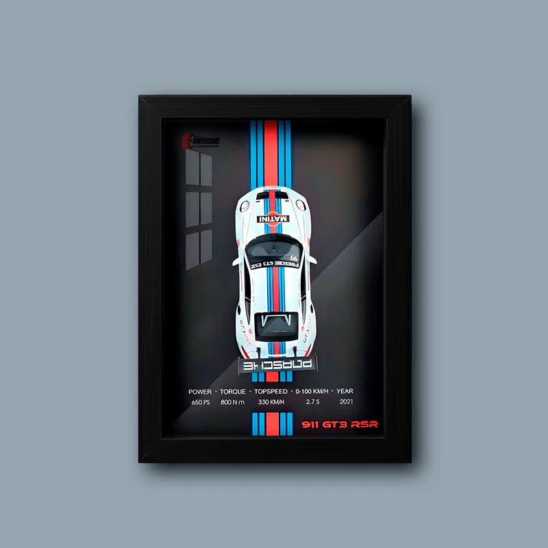 RetroDrive™ 1:32 Çerçeveli Dekor Diecast Metal Spor Araba Modeli