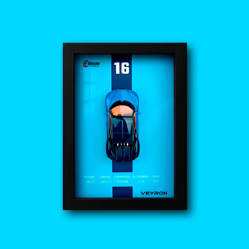 RetroDrive™ 1:32 Çerçeveli Dekor Diecast Metal Spor Araba Modeli