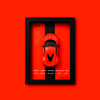 RetroDrive™ 1:32 Çerçeveli Dekor Diecast Metal Spor Araba Modeli